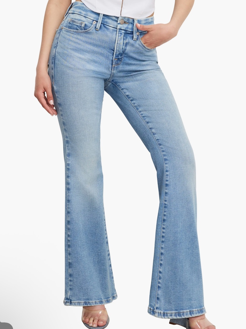 Good American x Dolly Parton Blue Women's Flare Jeans - new! Size 0